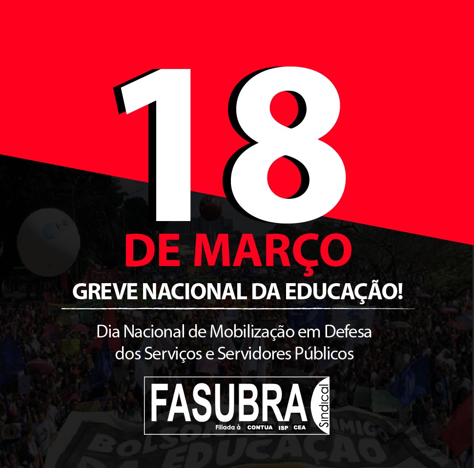 Dia 18 de março é dia de Greve
