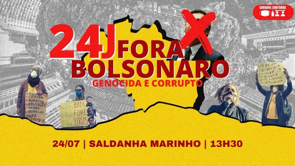 24J: novo dia de mobilizações por Fora Bolsonaro