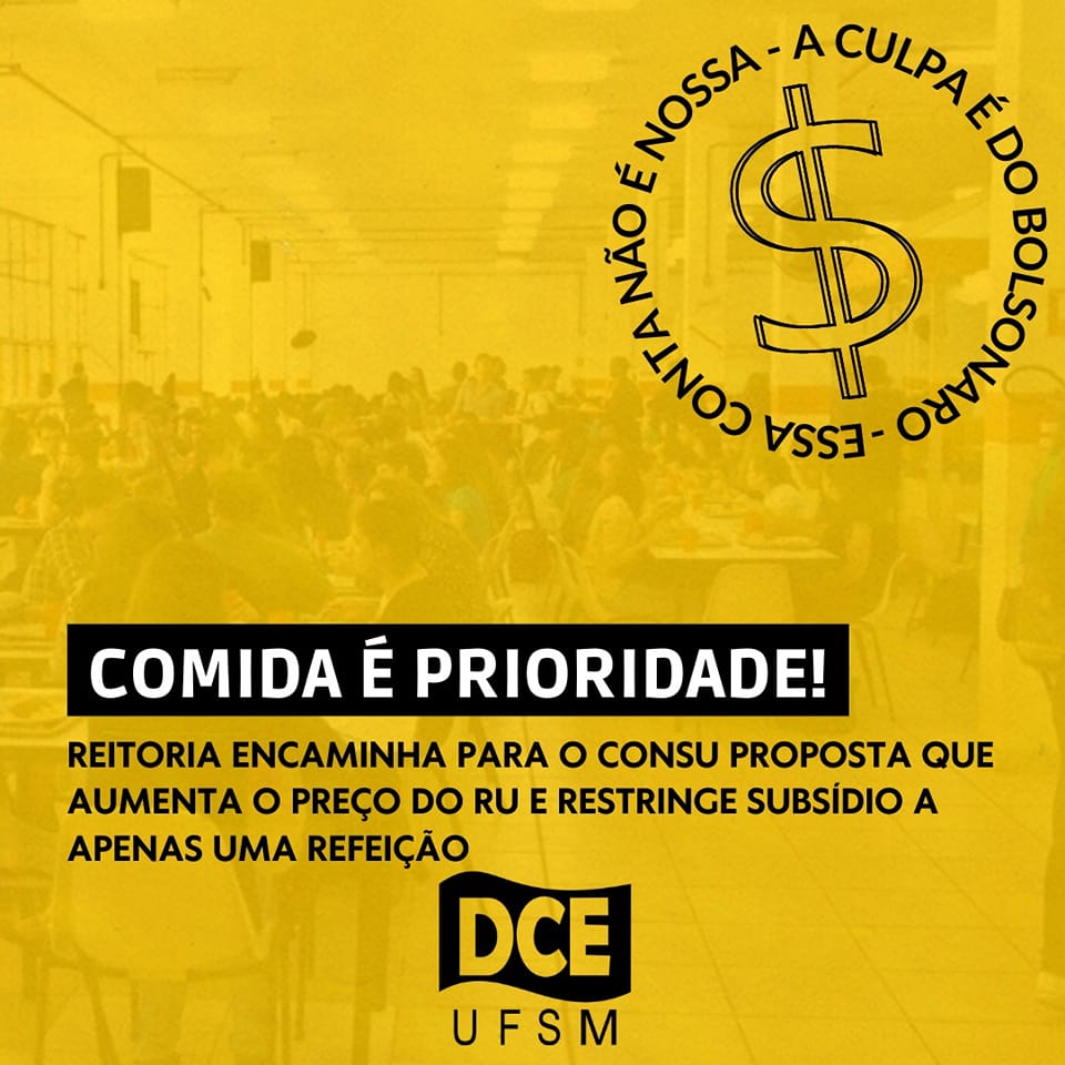 Cortes Orçamentários na UFSM refletem nas refeições estudantis e debate da permanência universitária é retomado