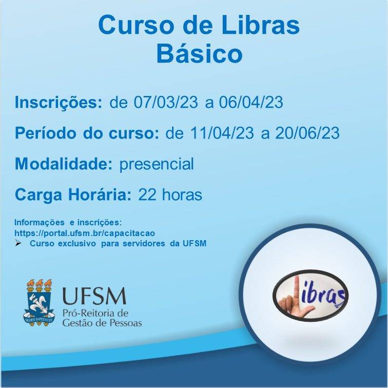 PROGEP Informa: Curso de Libras está com as inscrições abertas