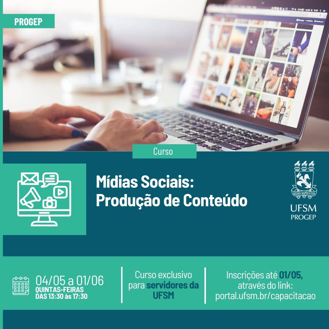 PROGEP informa: Curso de Mídias Sociais está com inscrições abertas
