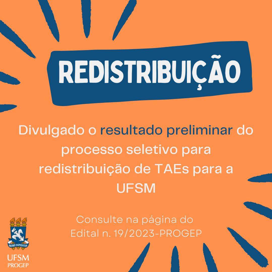 Redistribuição TAE: Lista preliminar é divulgada pela PROGEP