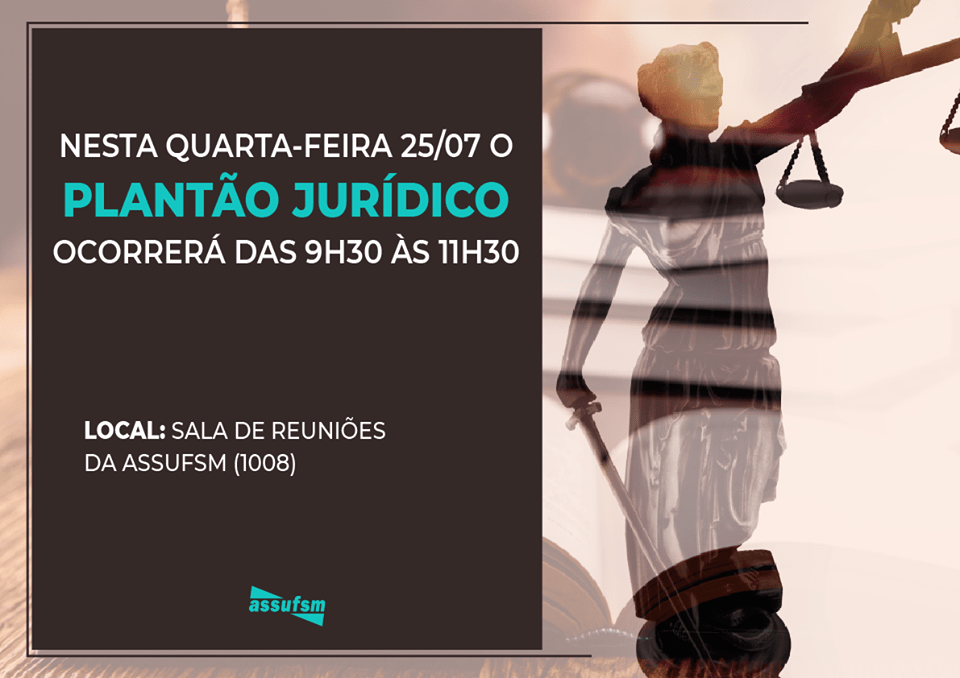 Não haverá Plantão Jurídico nesta quarta-feira (25) a tarde