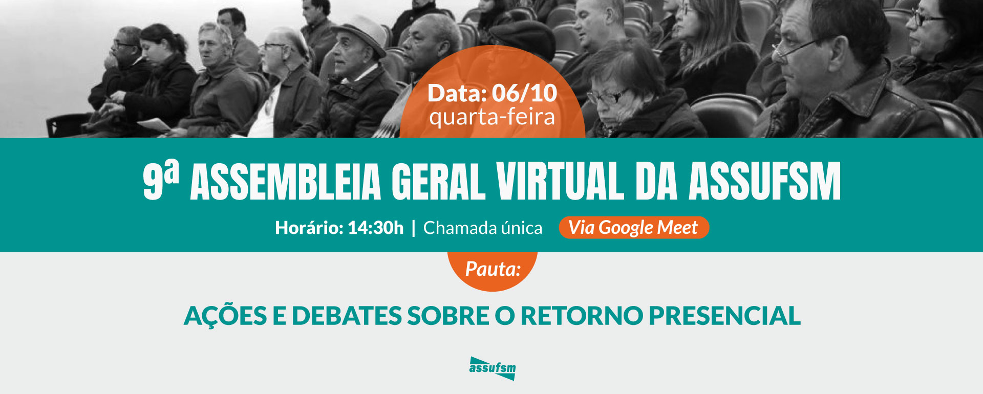 Link para a 9ª Assembleia Geral Virtual da Assufsm é divulgado