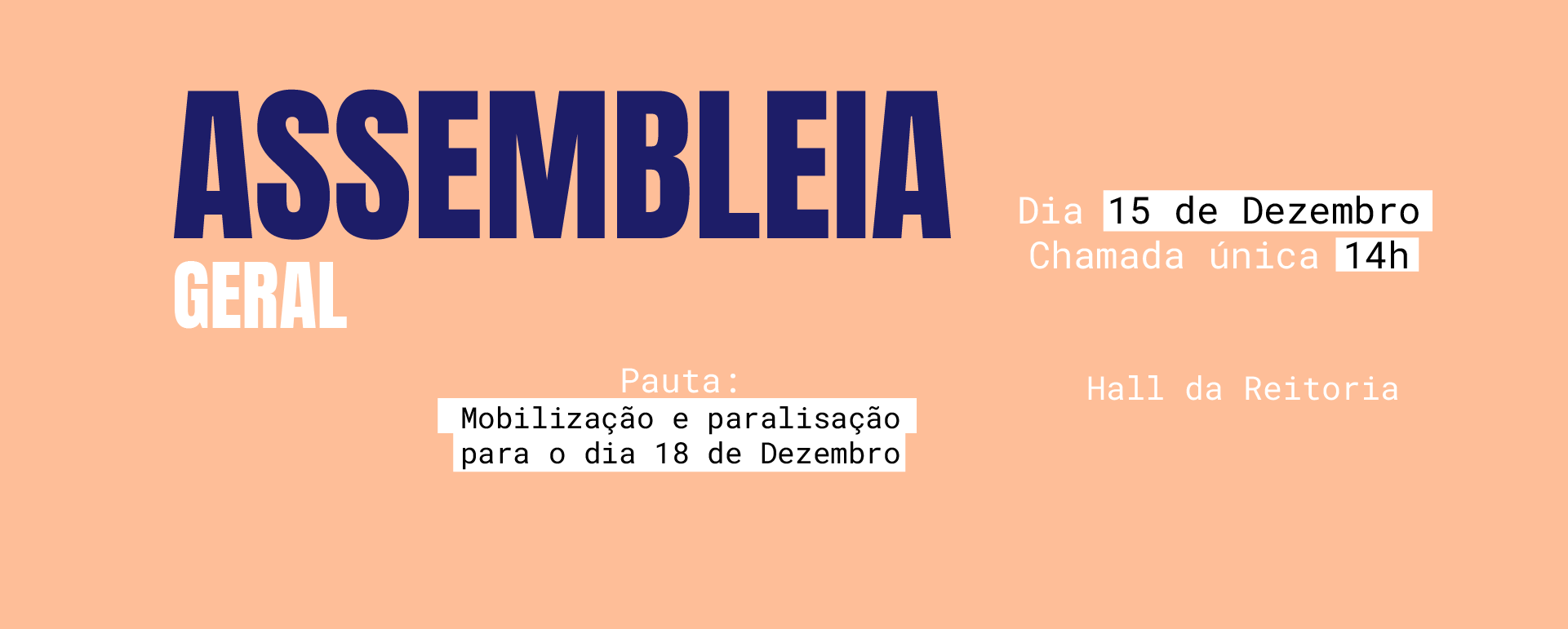 Assufsm chama Assembleia Geral na próxima sexta-feira, 15 de dezembro
