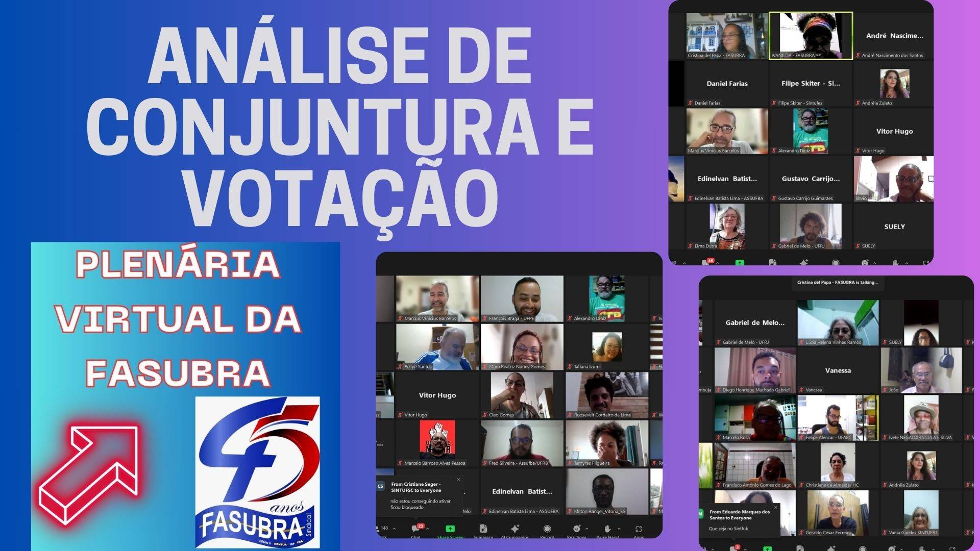 Plenária Nacional Virtual da Fasubra ratifica deflagração da greve no dia 11 de março e encaminha propostas de calendário ao Comando Nacional de Greve