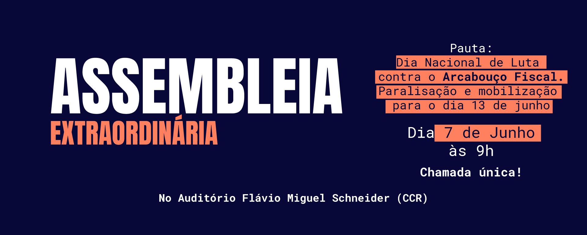 ATENÇÃO TAE: Assufsm chama Assembleia Extraordinária no dia 7 de junho