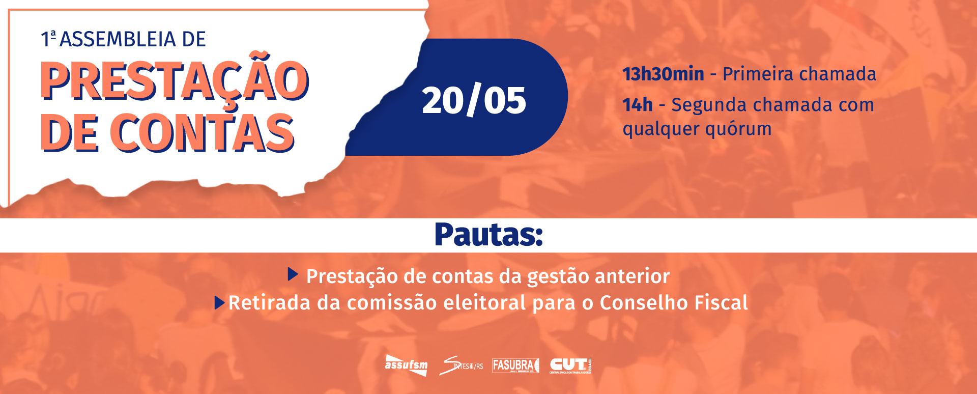 ATENÇÃO: 1ª Assembleia de Prestação de Contas Virtual da Assufsm será quinta (20)