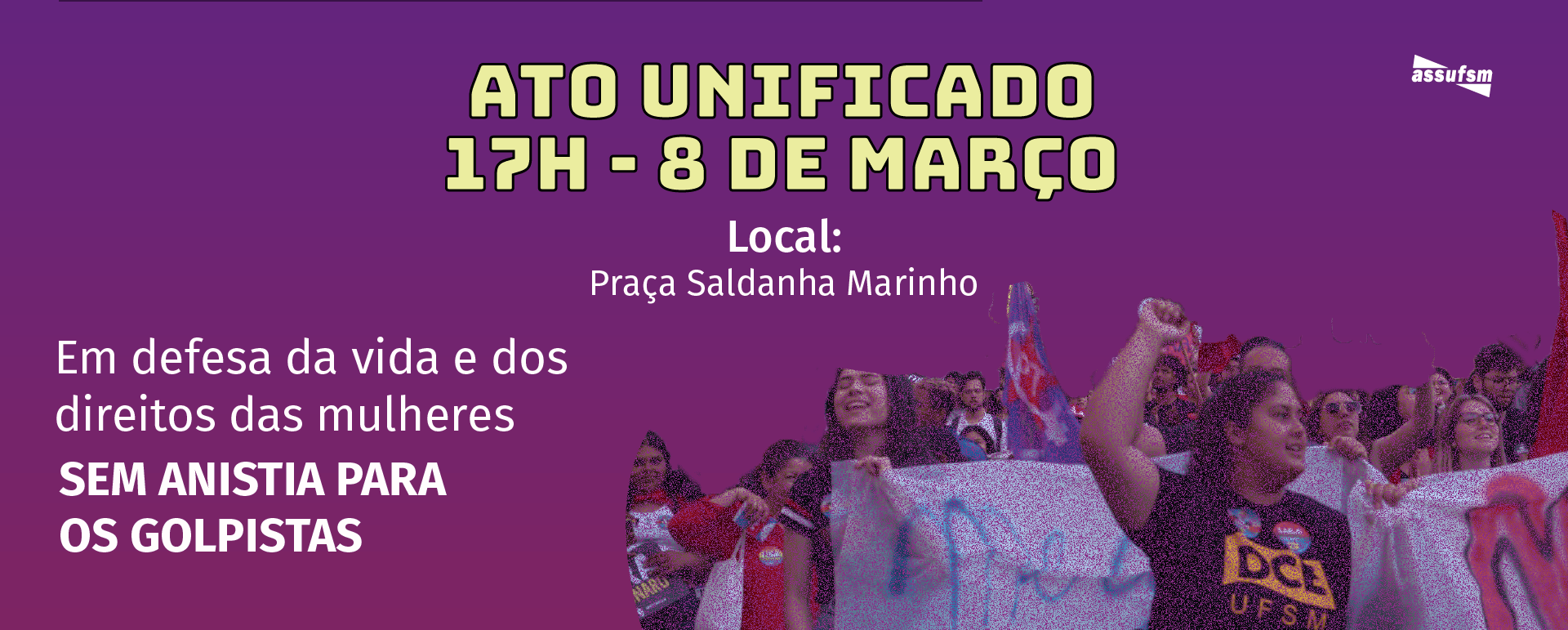 Santa Maria terá ato público nesta quarta, 8 de março