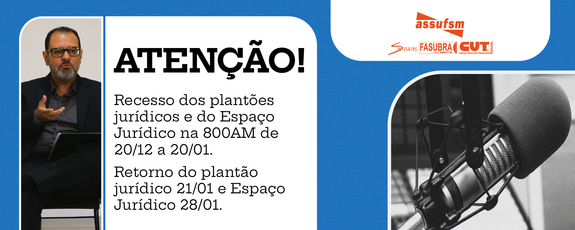 Jurídico da Assufsm terá recesso de final de ano; atente-se às informações