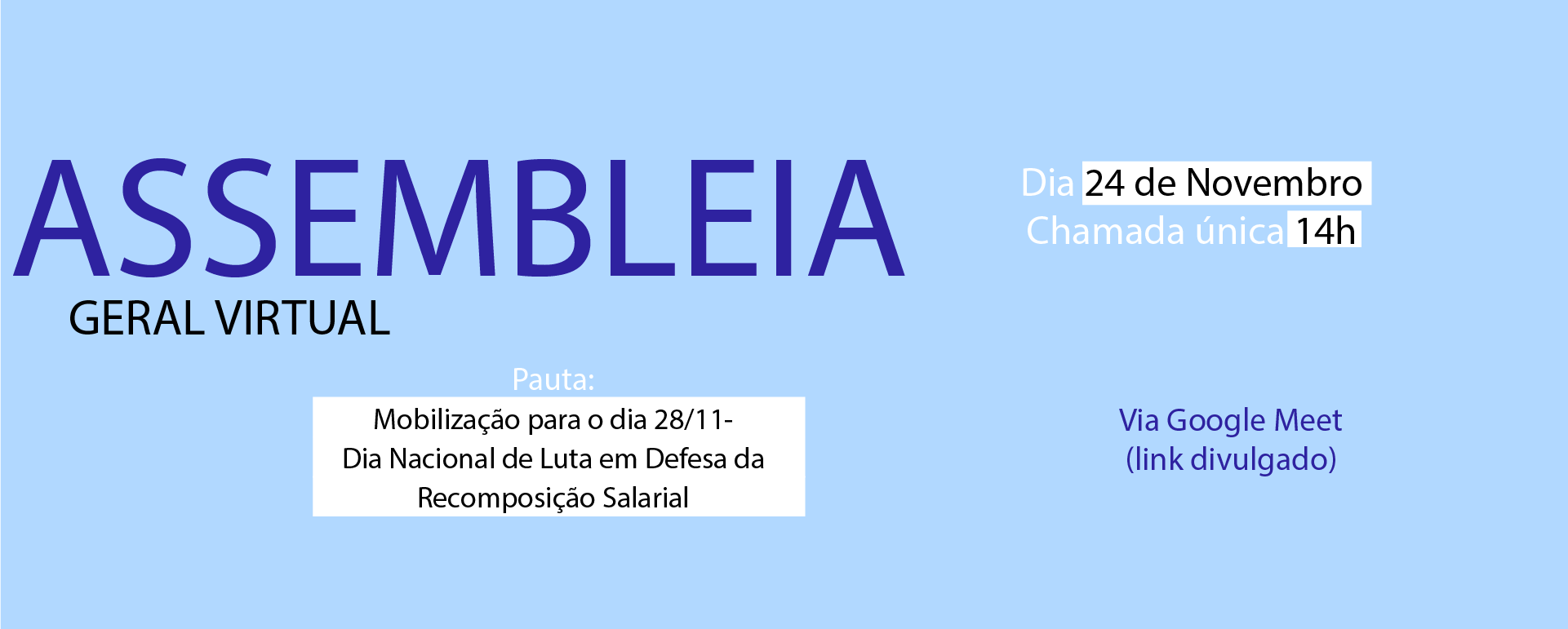 Link para a Assembleia Geral de hoje é divulgado