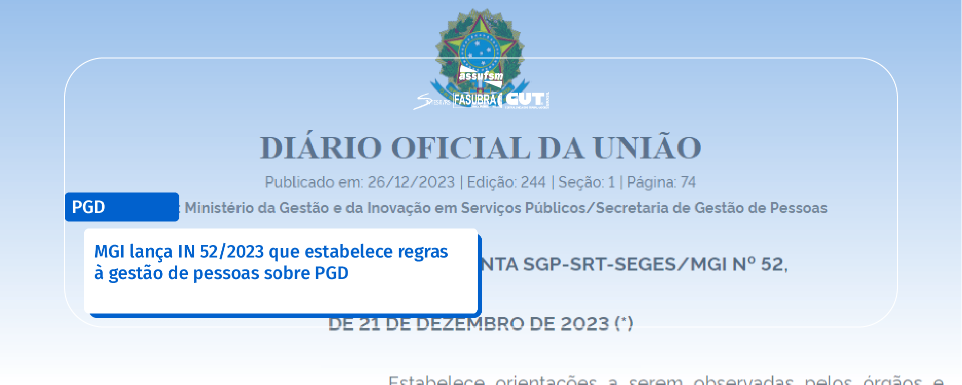 MGI lança IN 52/2023 que estabelece regras à gestão de pessoas sobre PGD