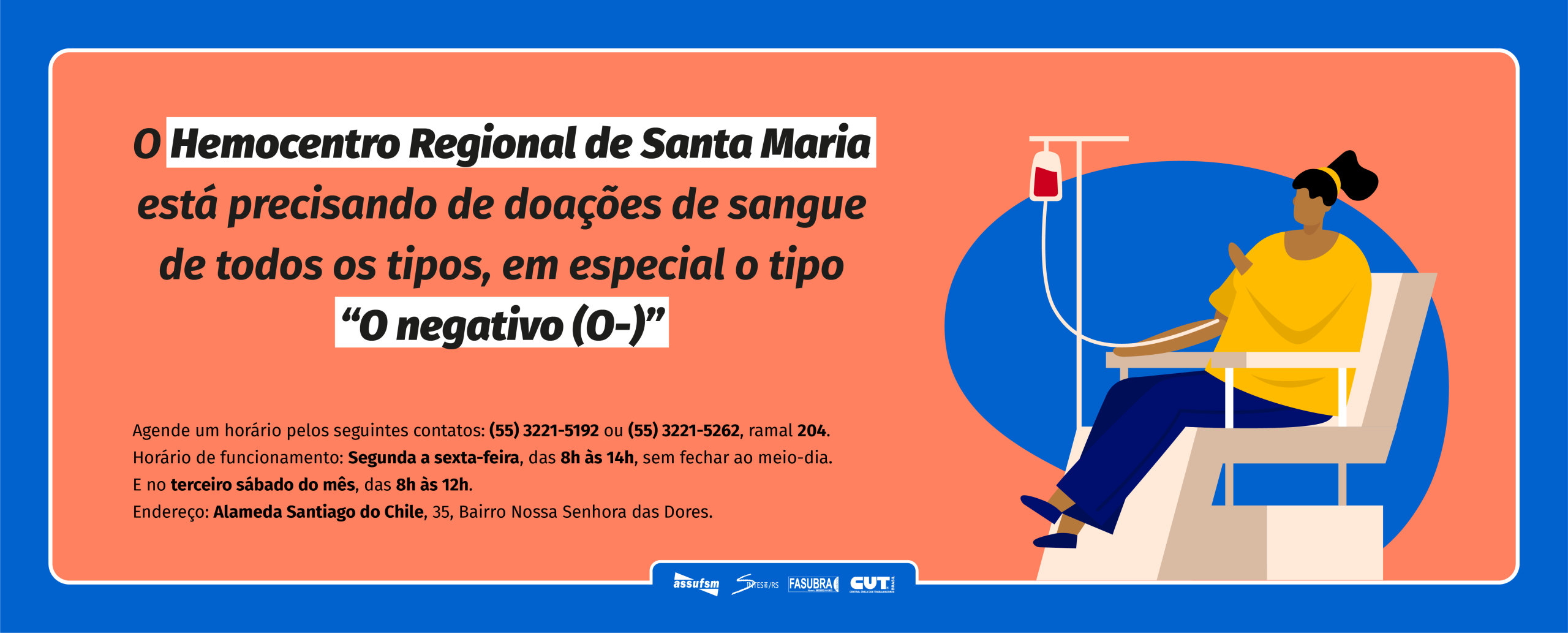 Estudante comemora vigésimo segundo aniversário doando sangue com amigos