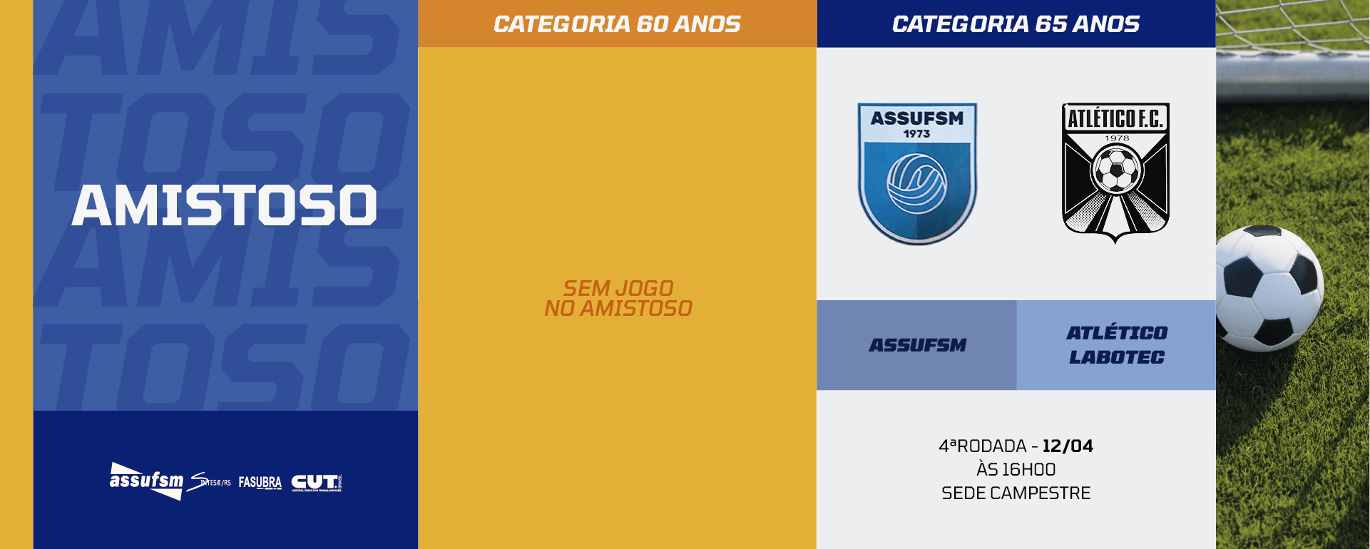 Futebol: confira o jogo amistoso da categoria 65 anos da Assufsm