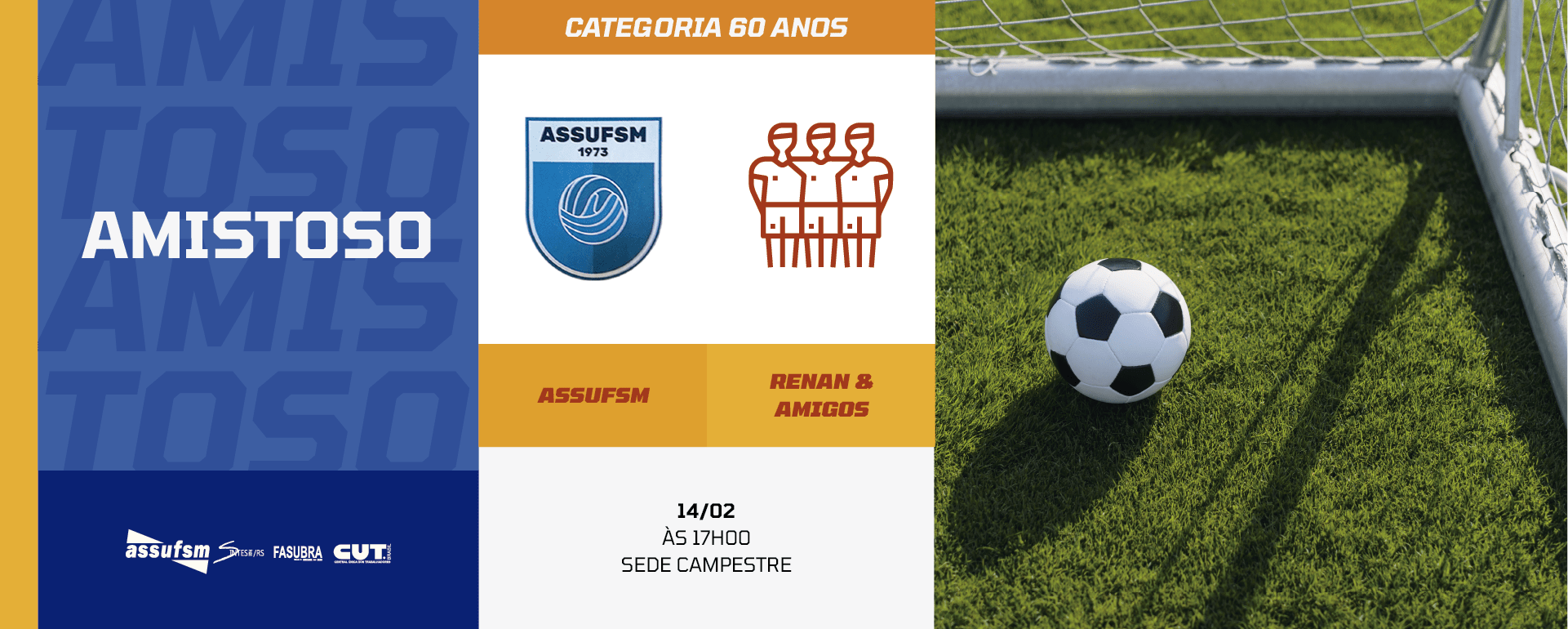 Sábado (14) tem jogo amistoso na Sede Campestre