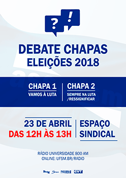 Eleições 2018 Assufsm: Programa da Assufsm promove debate entre chapas