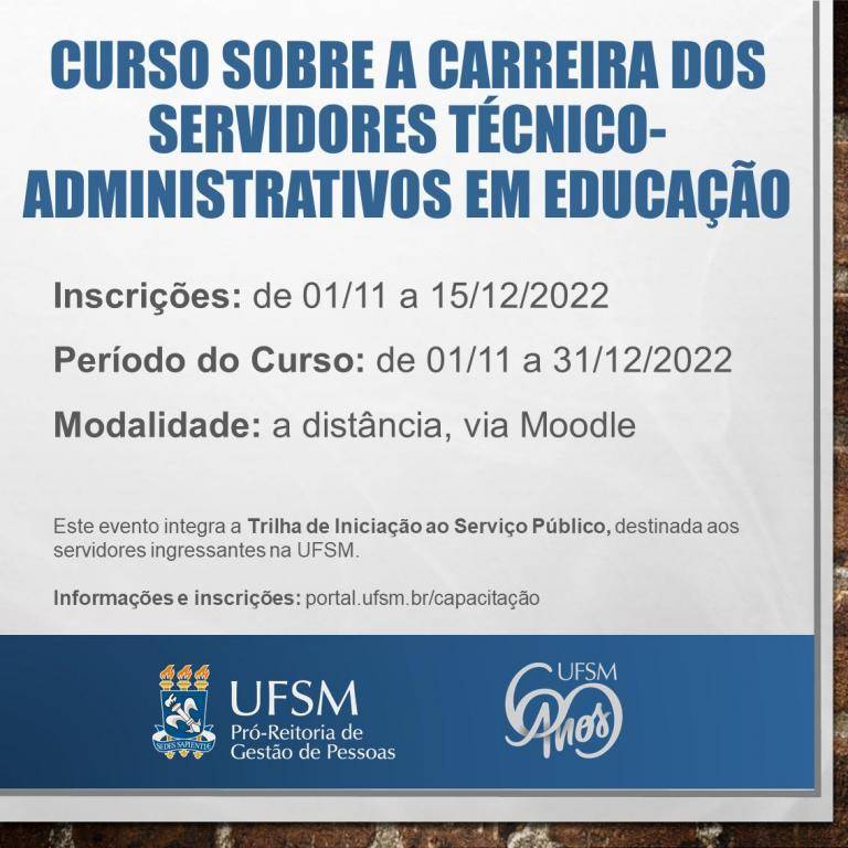 Inscrições abertas para Cursos sobre a Carreira dos Servidores