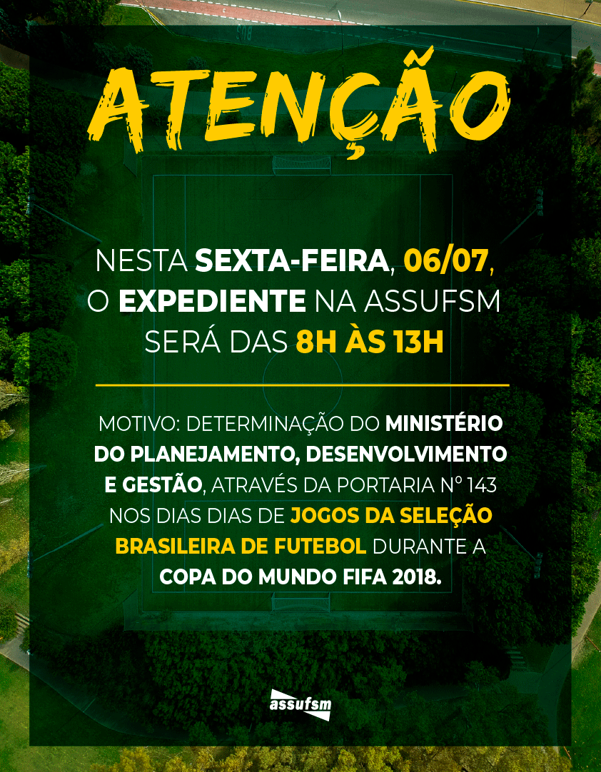 Expediente da Assufsm somente de manhã nesta sexta-feira (07)