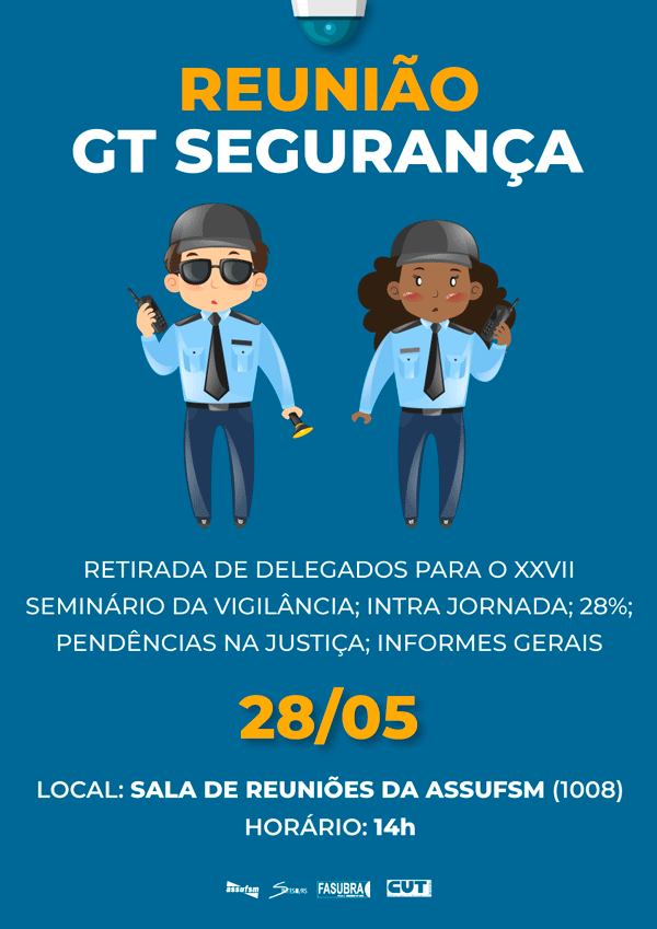 GT Segurança realiza reunião na segunda-feira, 28