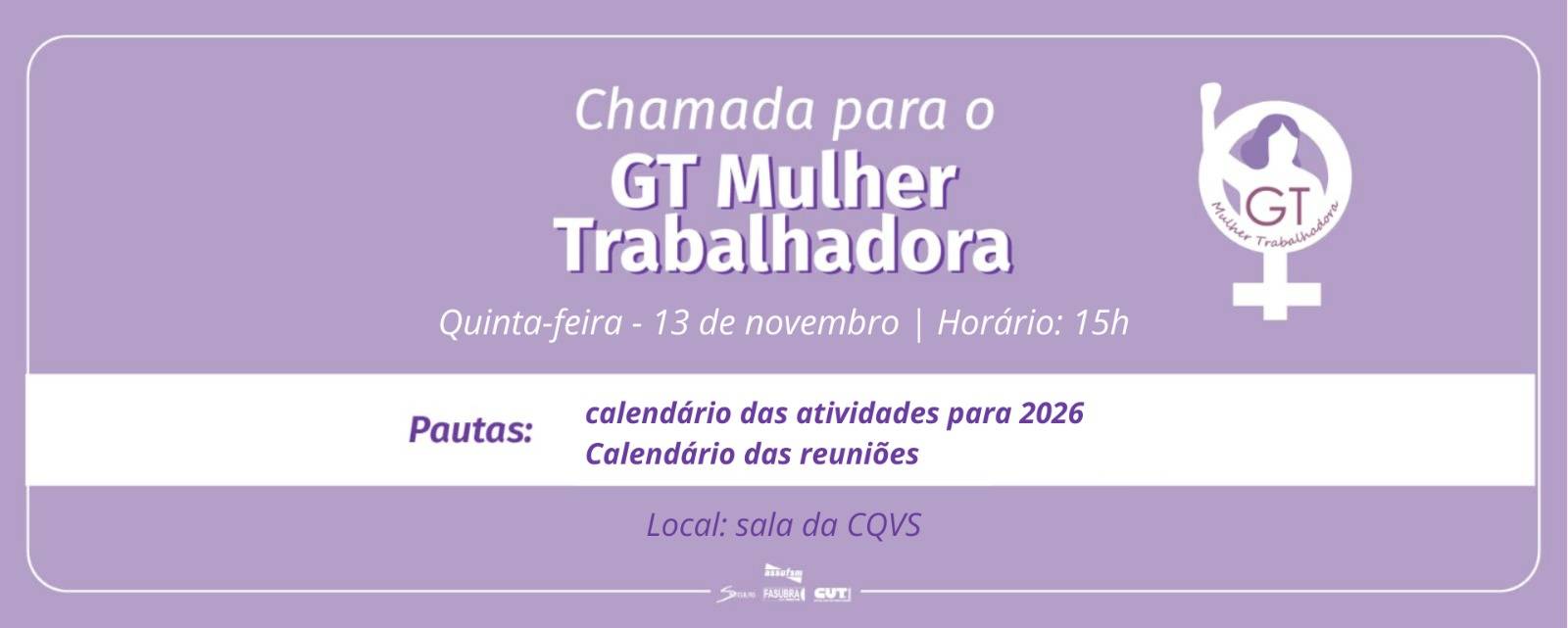 GT Mulheres Trabalhadoras da Assufsm tem encontro marcado na próxima quinta-feira (13)