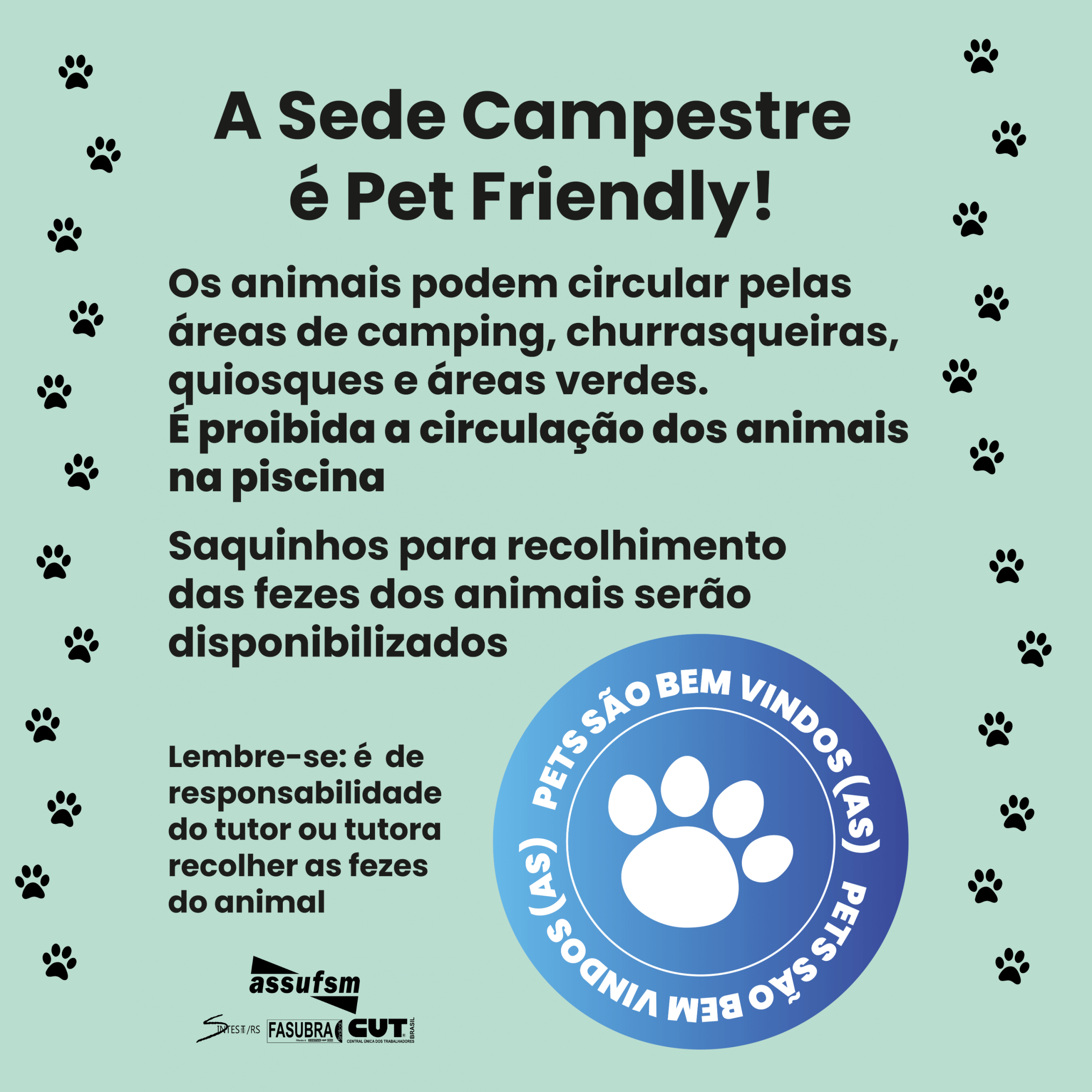 Sede Campestre da Assufsm é Pet Friendly