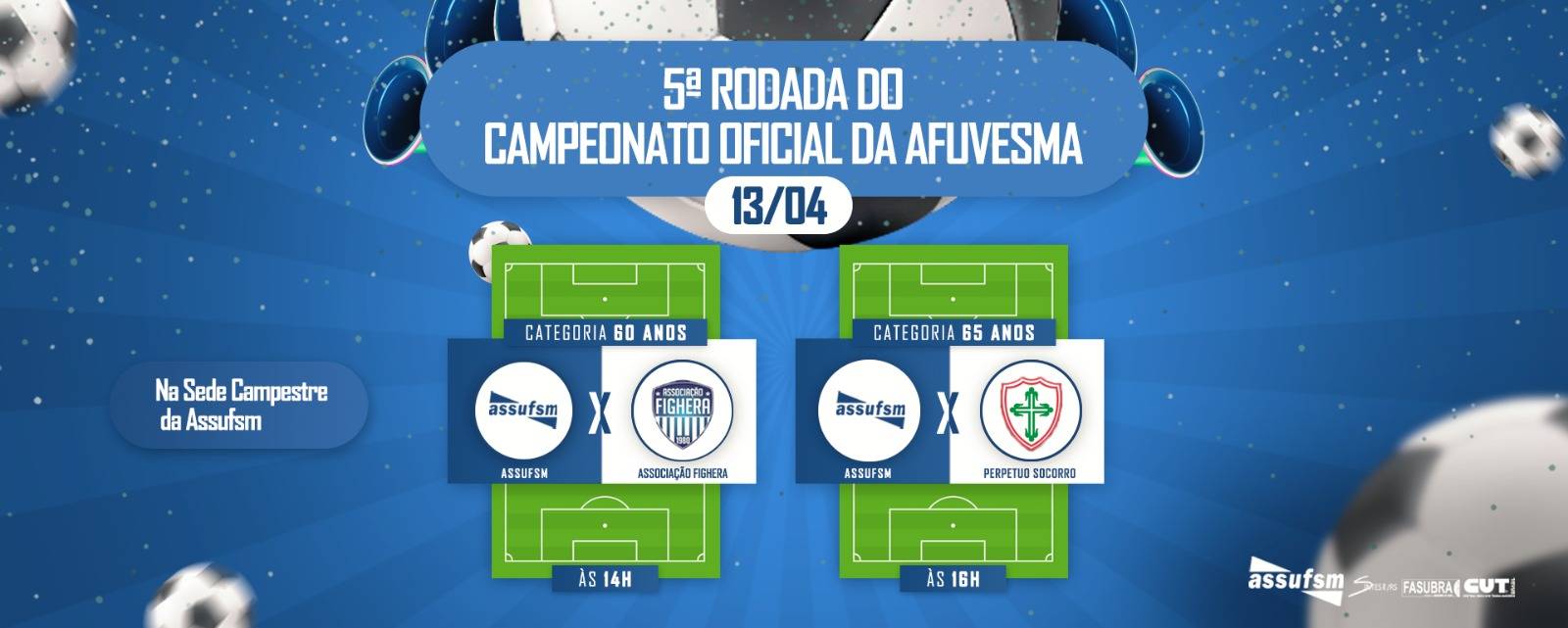 Confira a agenda dos times de Futebol da ASSUFM para o dia 13 de abril