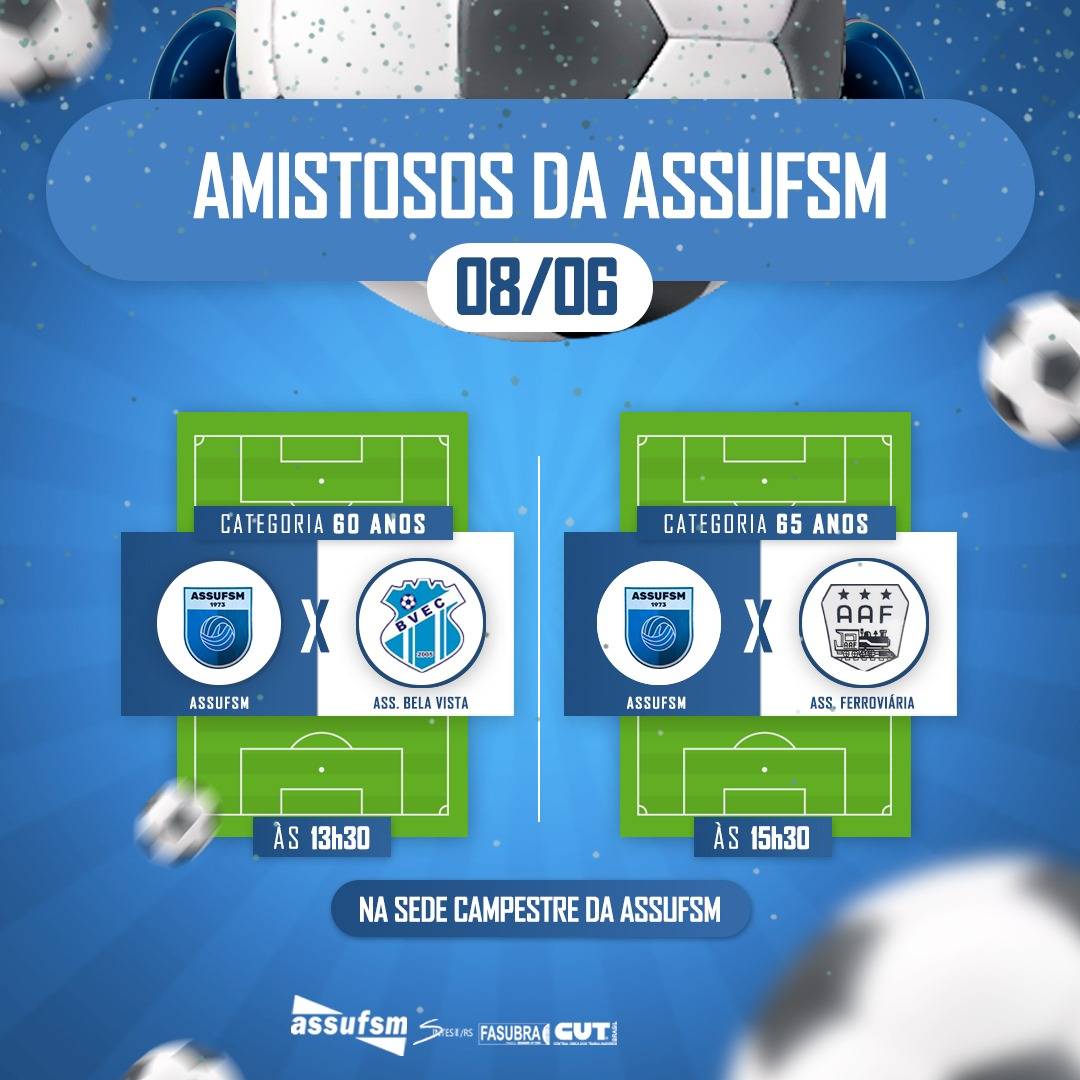 Amistosos da Assufsm acontecem no próximo sábado (08), na Sede Campestre