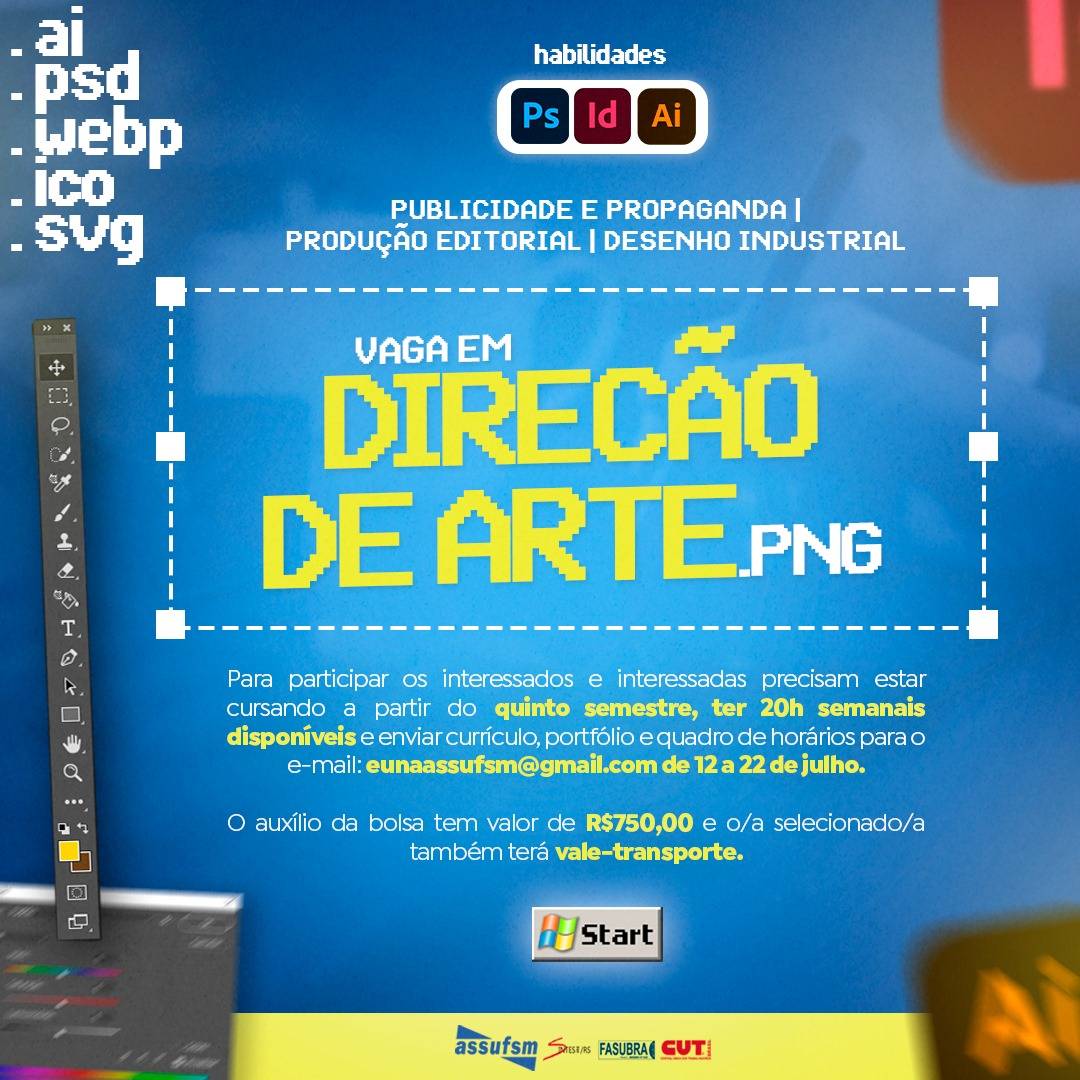 Assufsm está com vaga aberta para estágio em Direção de Arte