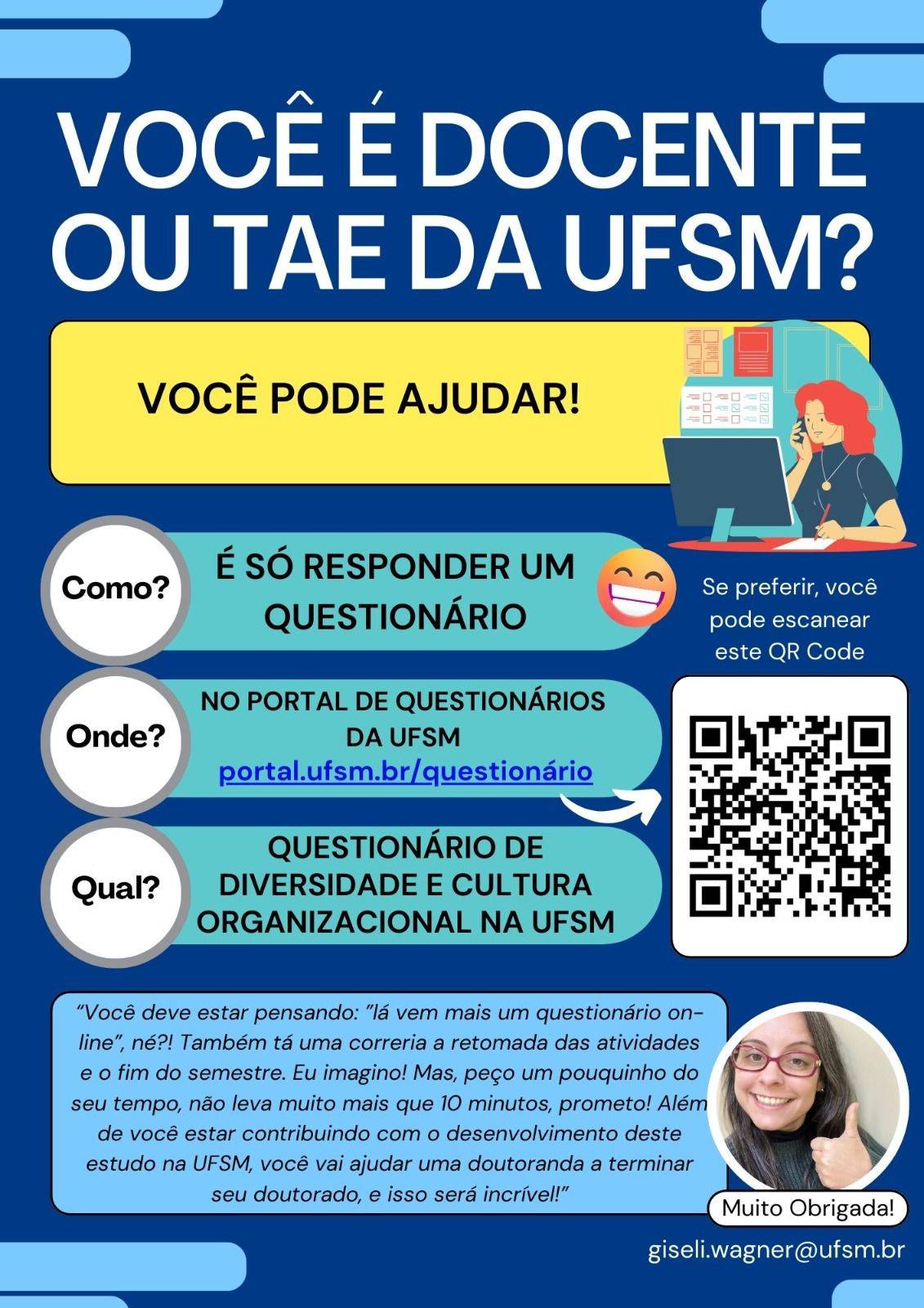 Questionário sobre diversidade e Cultura Organizacional na UFSM está aberto para a participação de TAEs