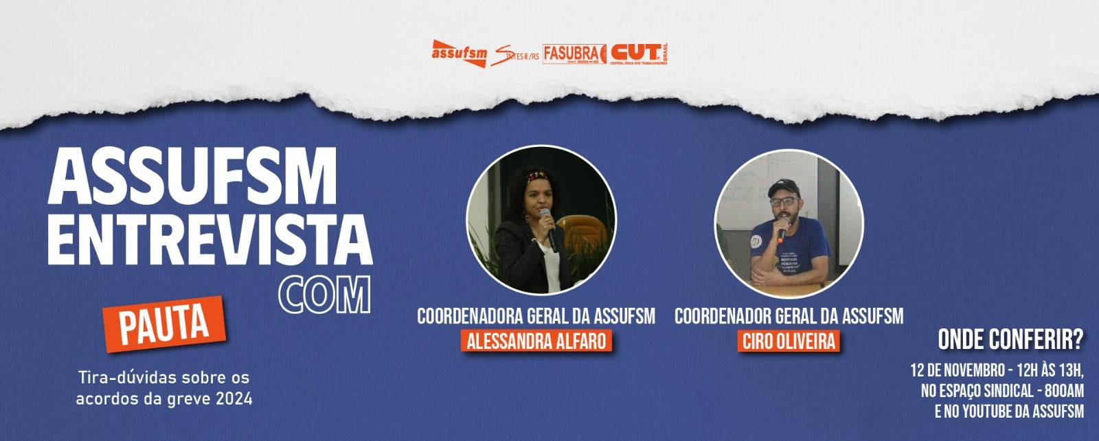 Assufsm promove live tira-dúvidas com a Coordenação do Sindicato sobre os acordos da greve 2024