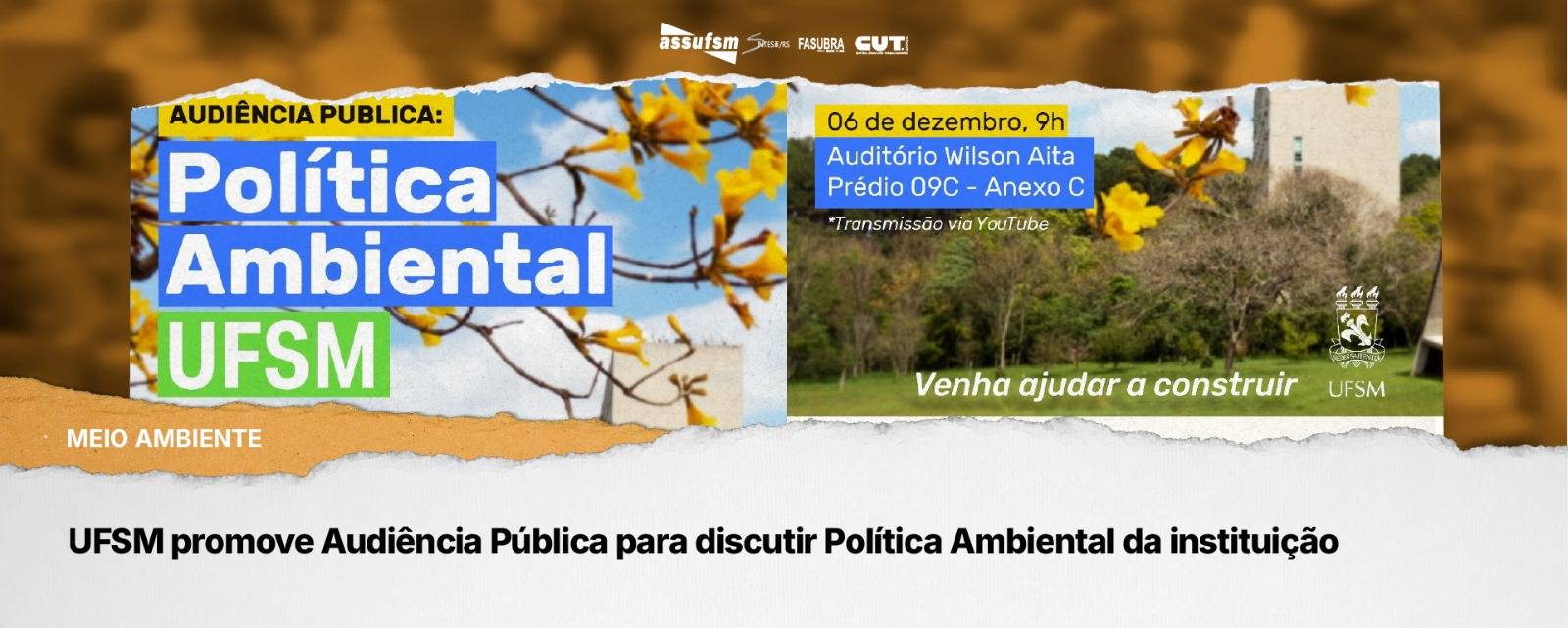 UFSM promove Audiência Pública para discutir Política Ambiental da instituição