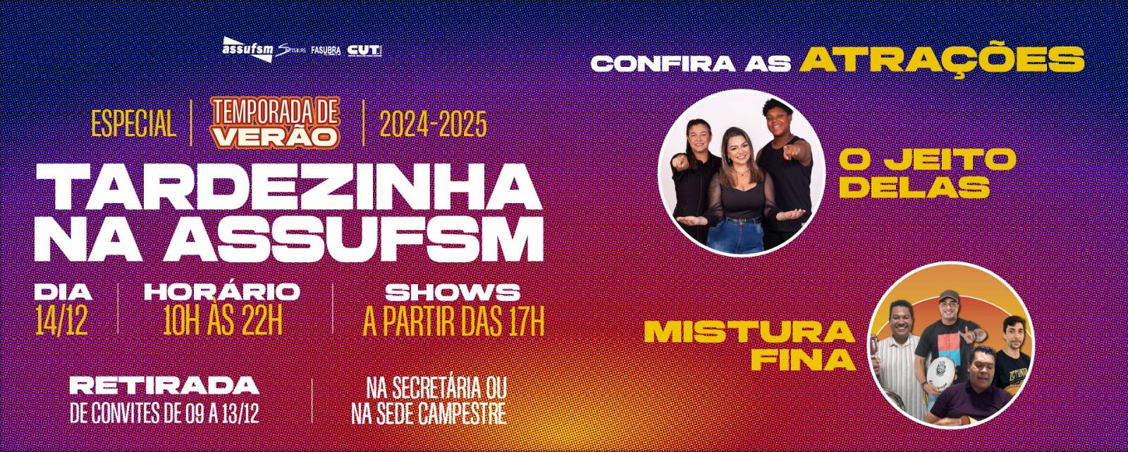 Sede Campestre abre temporada das piscinas com evento exclusivo para filiados(as) e dependentes na Tardezinha da Assufsm