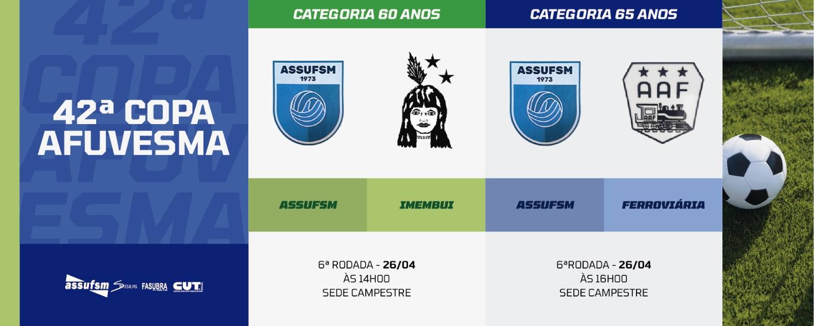 Futebol: confira os jogos das categorias 60 e 65 anos da Assufsm na Copa AFUVESMA 2025