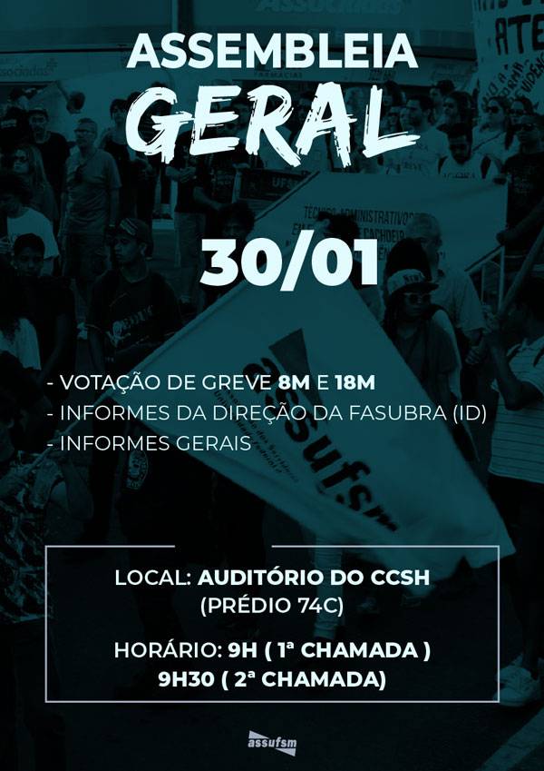 Assembleia Geral irá debater Greve para 2020