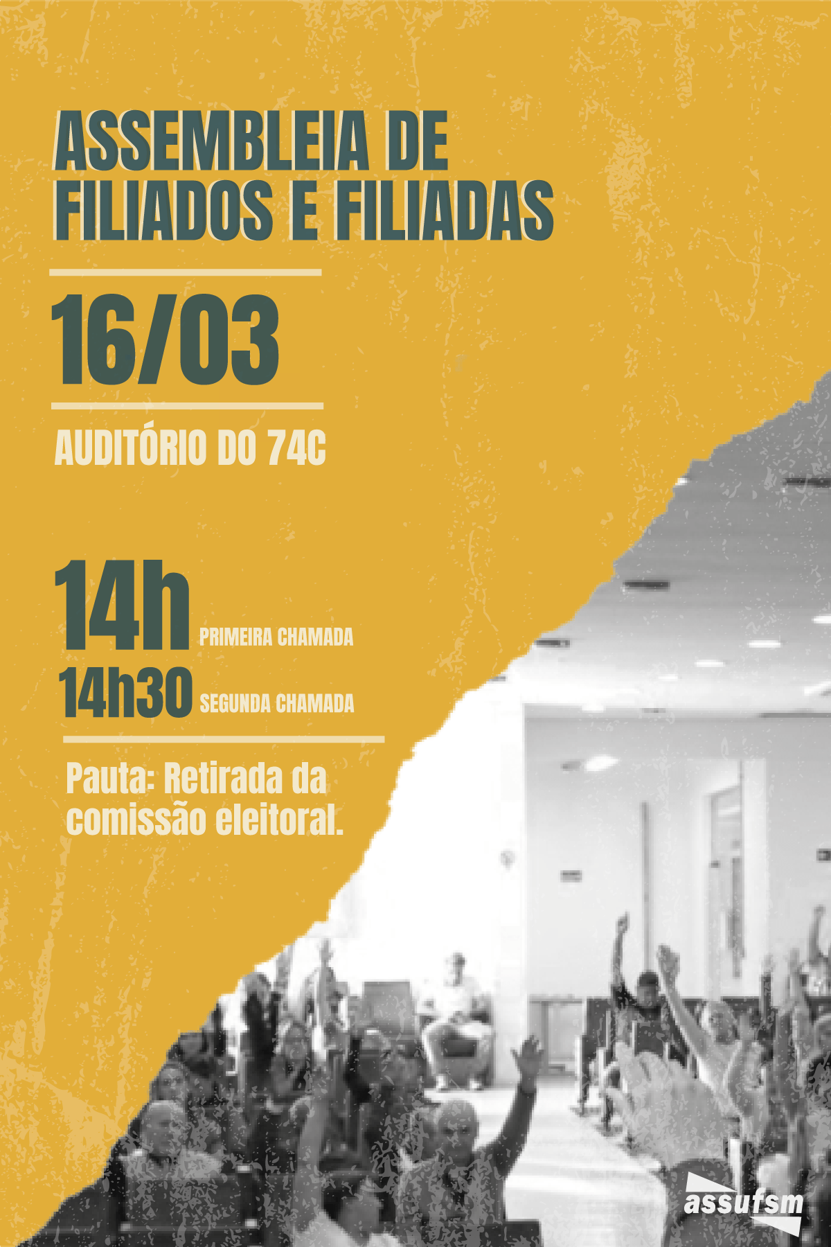 Próxima Assembleia: Atenção filiados e filiadas