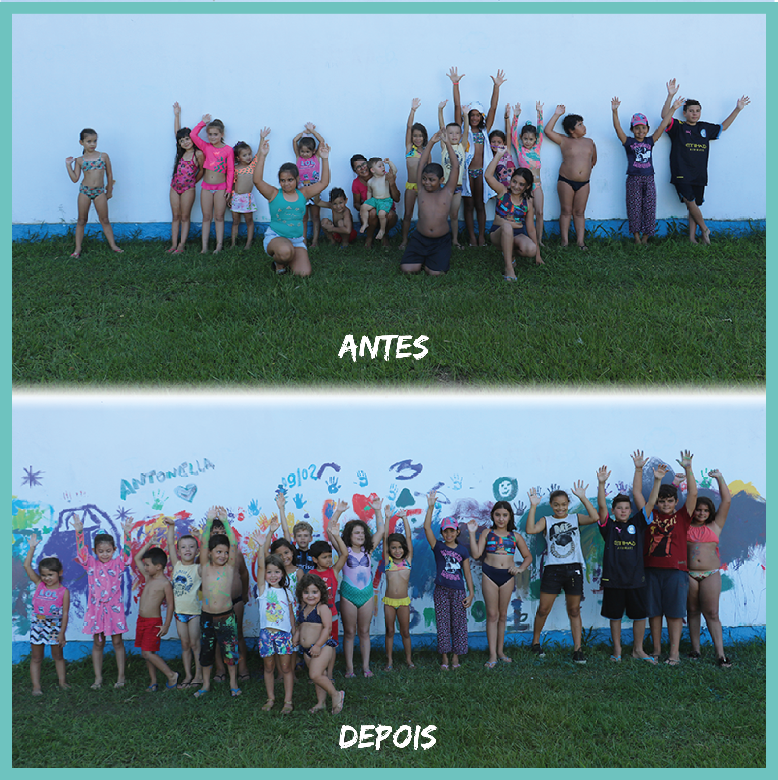 Crianças pintam o 7 na Sede Campestre