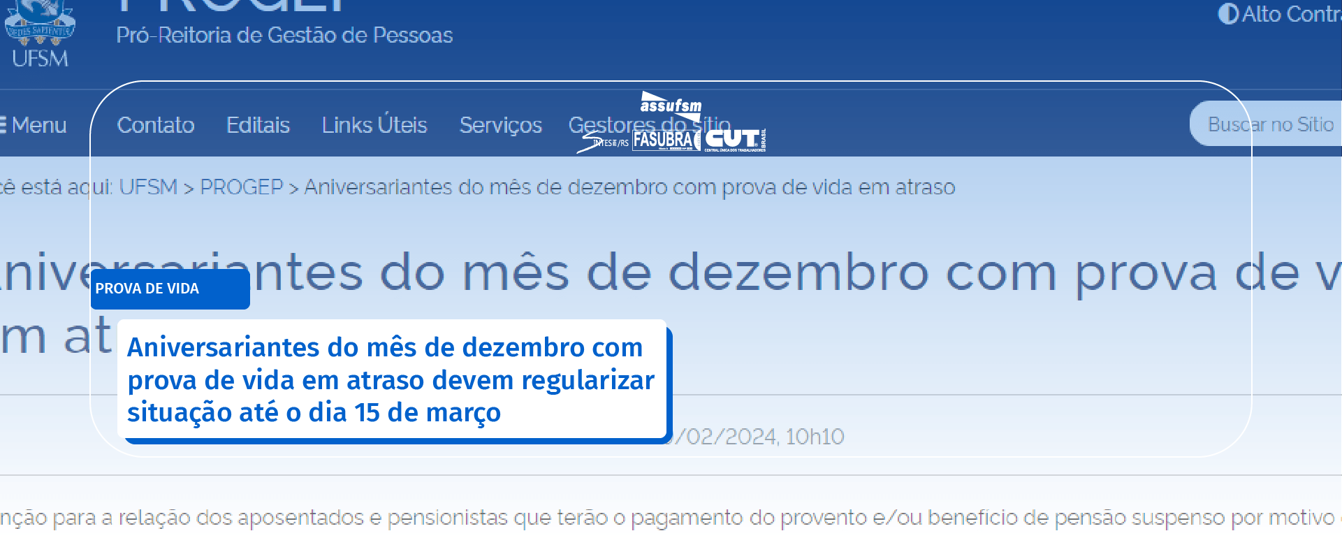 Aniversariantes do mês de dezembro com prova de vida em atraso devem regularizar situação até o dia 15 de março