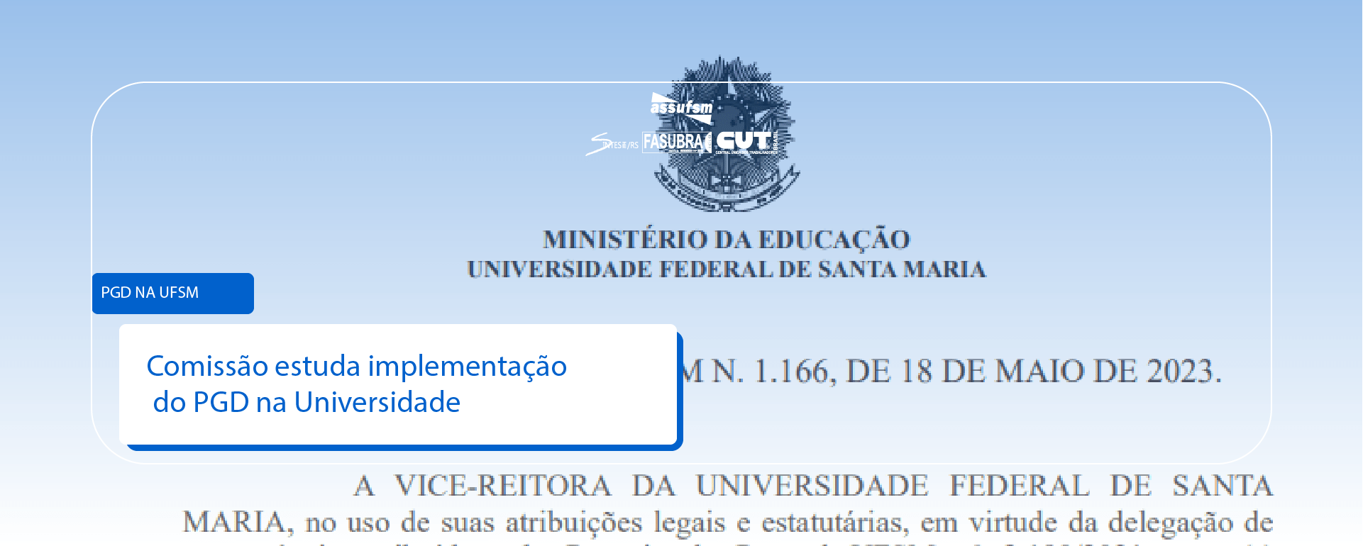 Comissão estuda implementação do PGD na UFSM