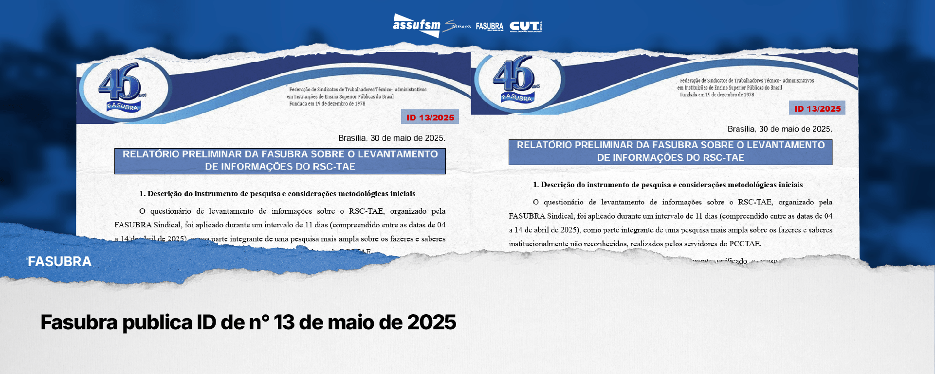 Fasubra publica ID de n° 13 de maio de 2025
