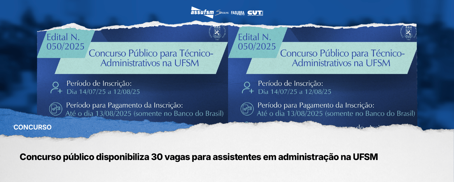 Concurso público disponibiliza 30 vagas para assistentes em administração na UFSM