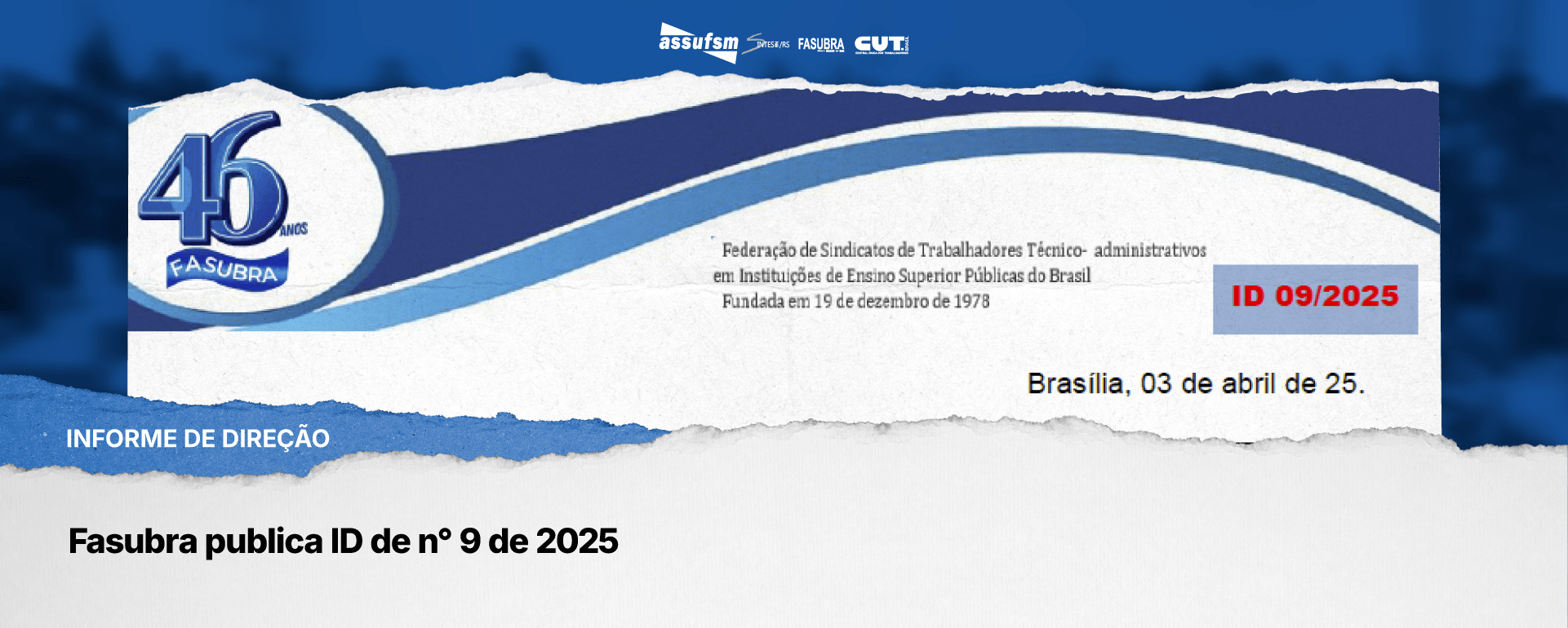 Fasubra publica ID de n° 9 de 2025