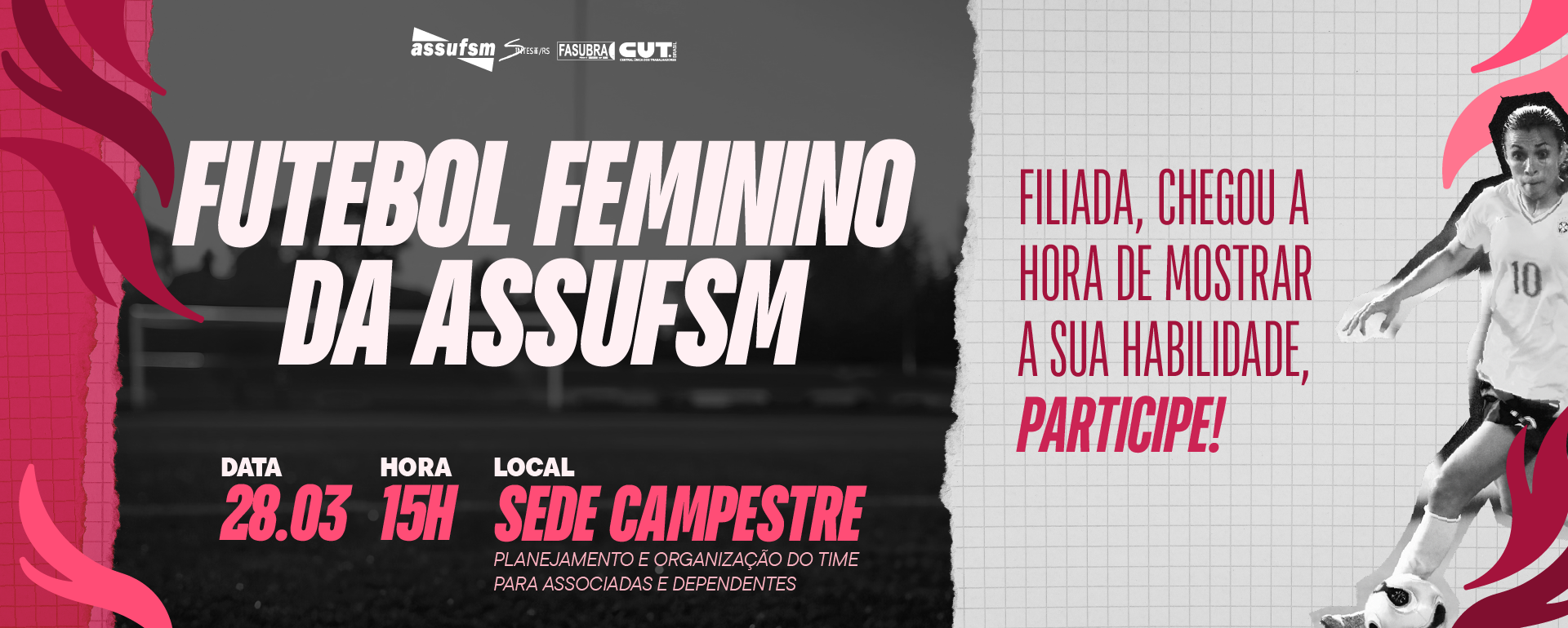 Futebol Feminino da Assufsm tem reunião marcada no próximo sábado (28) na Sede Campestre