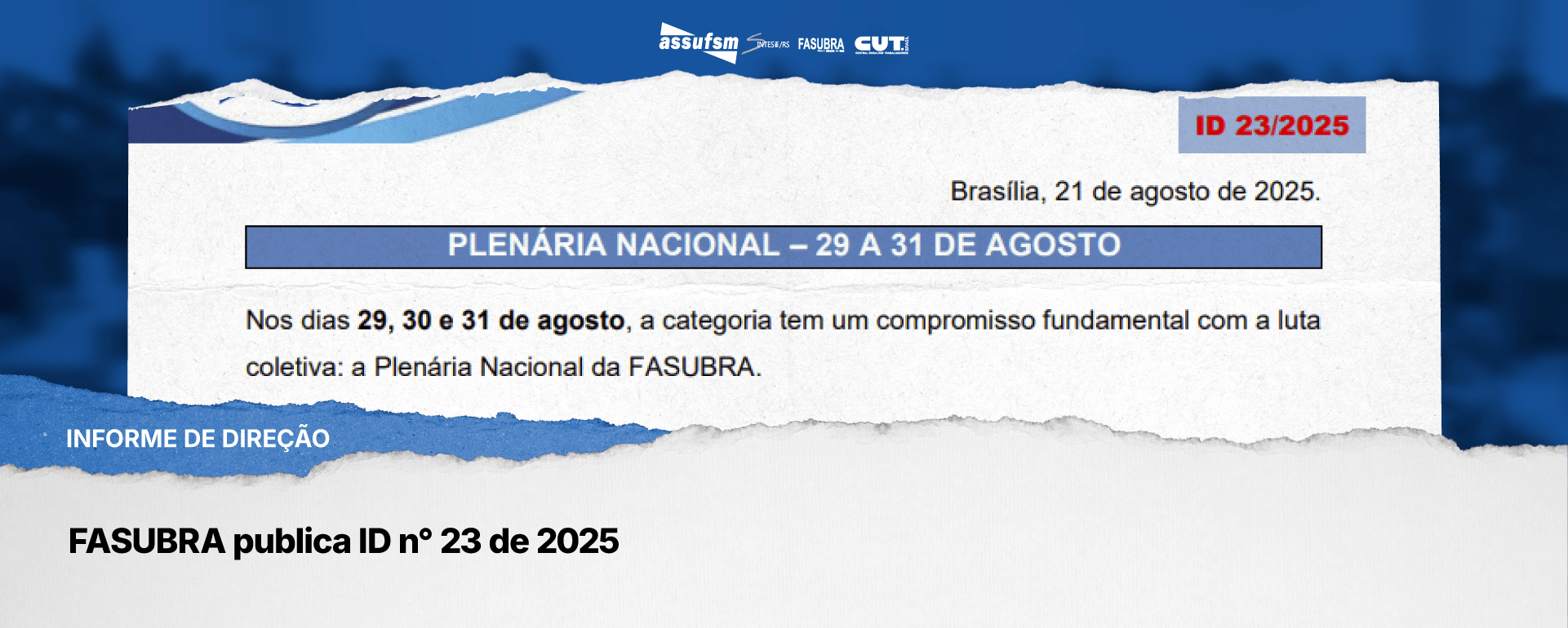 FASUBRA publica ID n° 23 de 2025