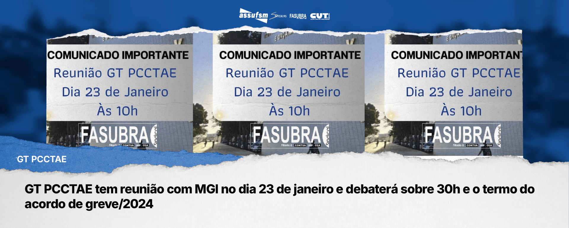 GT PCCTAE tem reunião com MGI no dia 23 de janeiro e debaterá sobre 30h e o termo do acordo de greve/2024