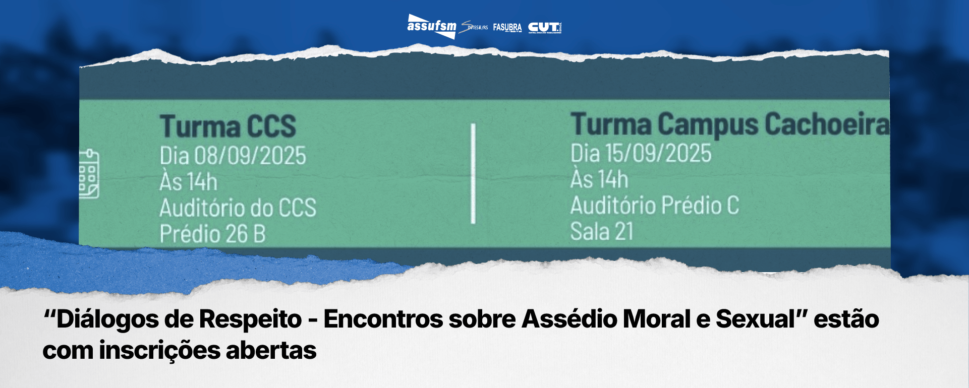 “Diálogos de Respeito – Encontros sobre Assédio Moral e Sexual” estão com inscrições abertas
