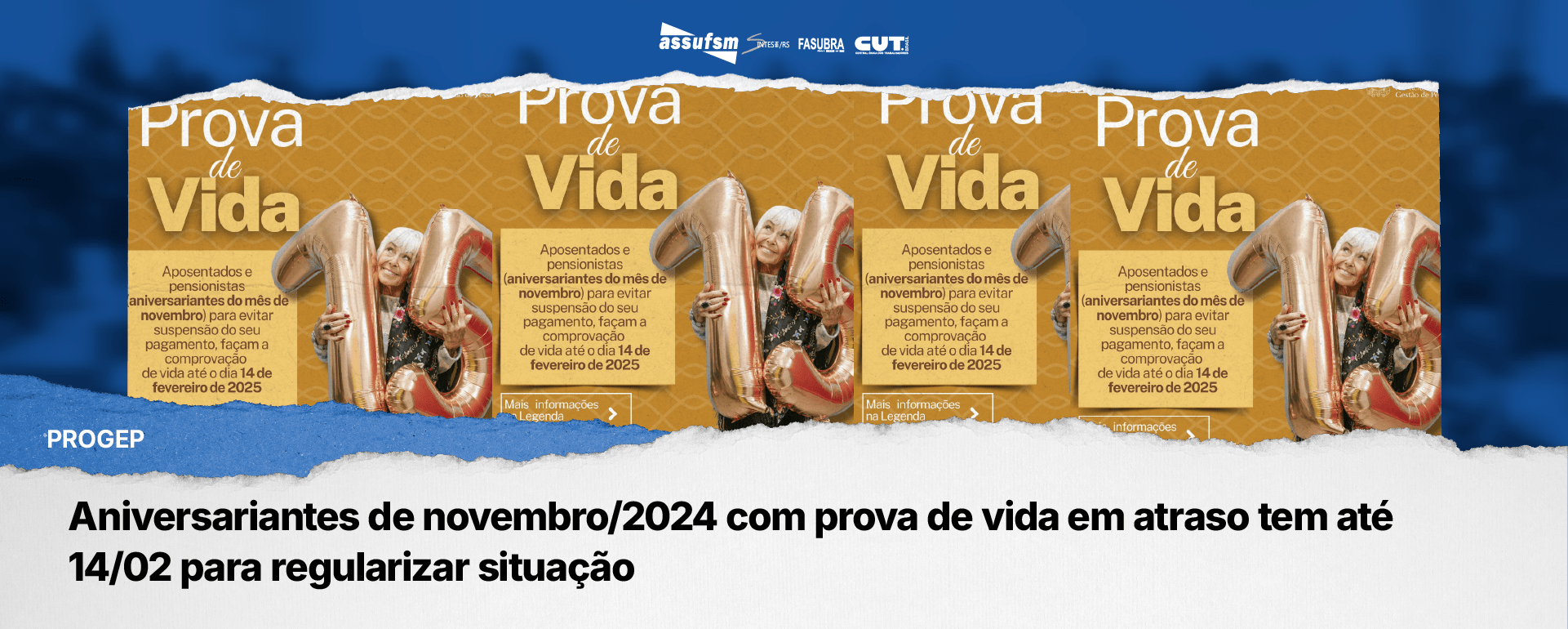PROGEP: Aniversariantes de novembro/2024 com prova de vida em atraso tem até 14/02 para regularizar situação