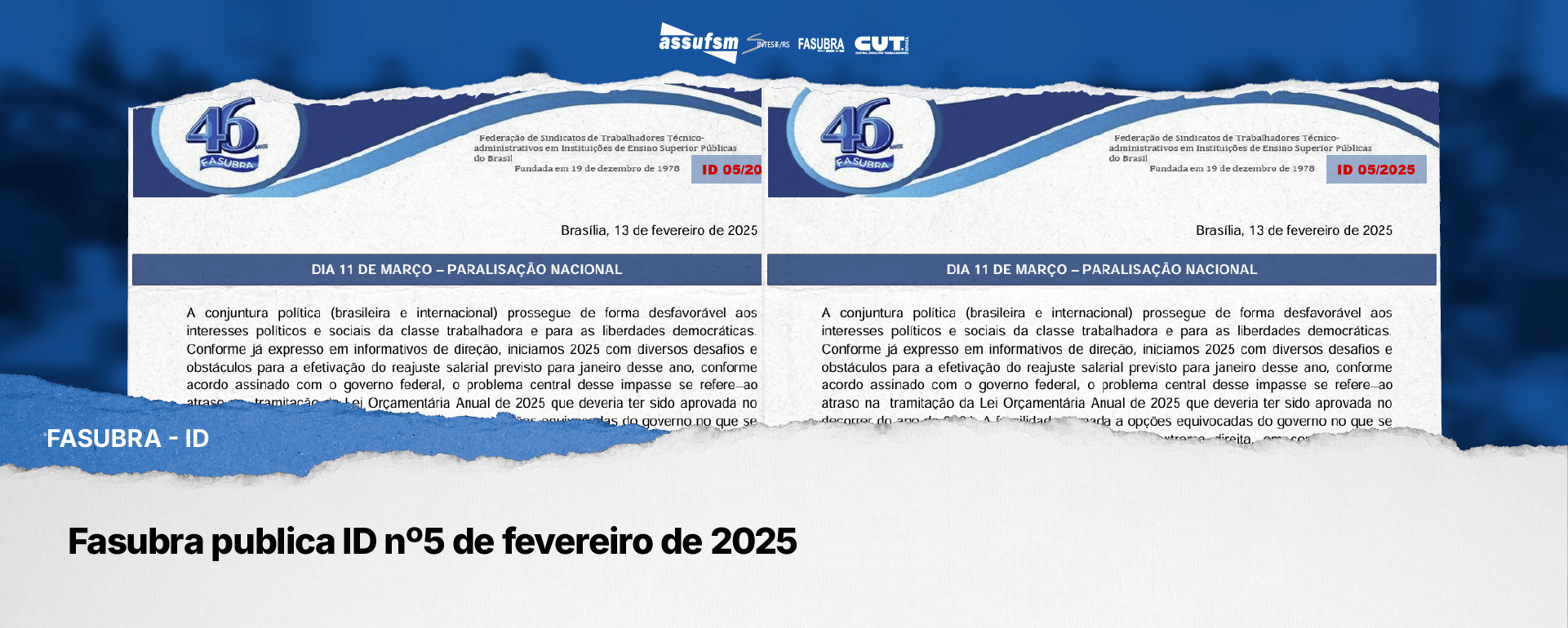 Fasubra publica ID nº5 de fevereiro de 2025