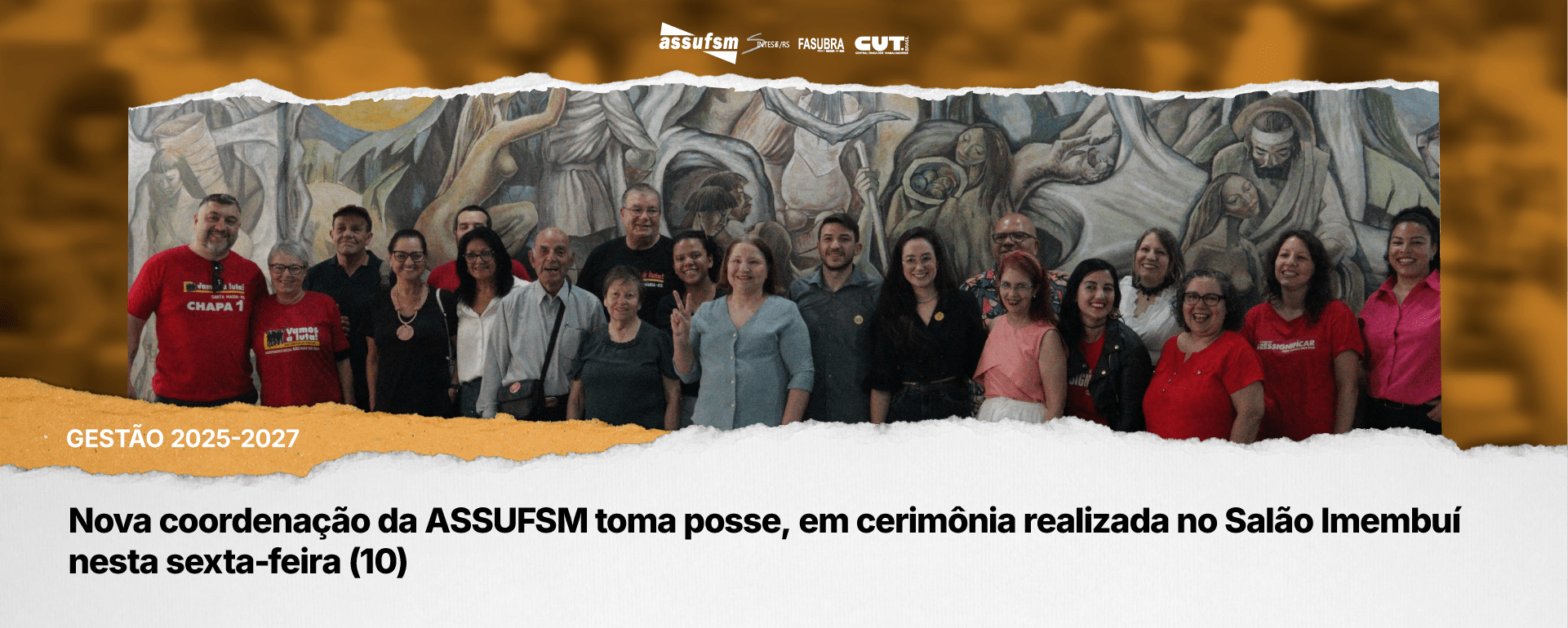 Nova coordenação da ASSUFSM toma posse,  em cerimônia realizada no Salão Imembuí nesta sexta-feira (10)