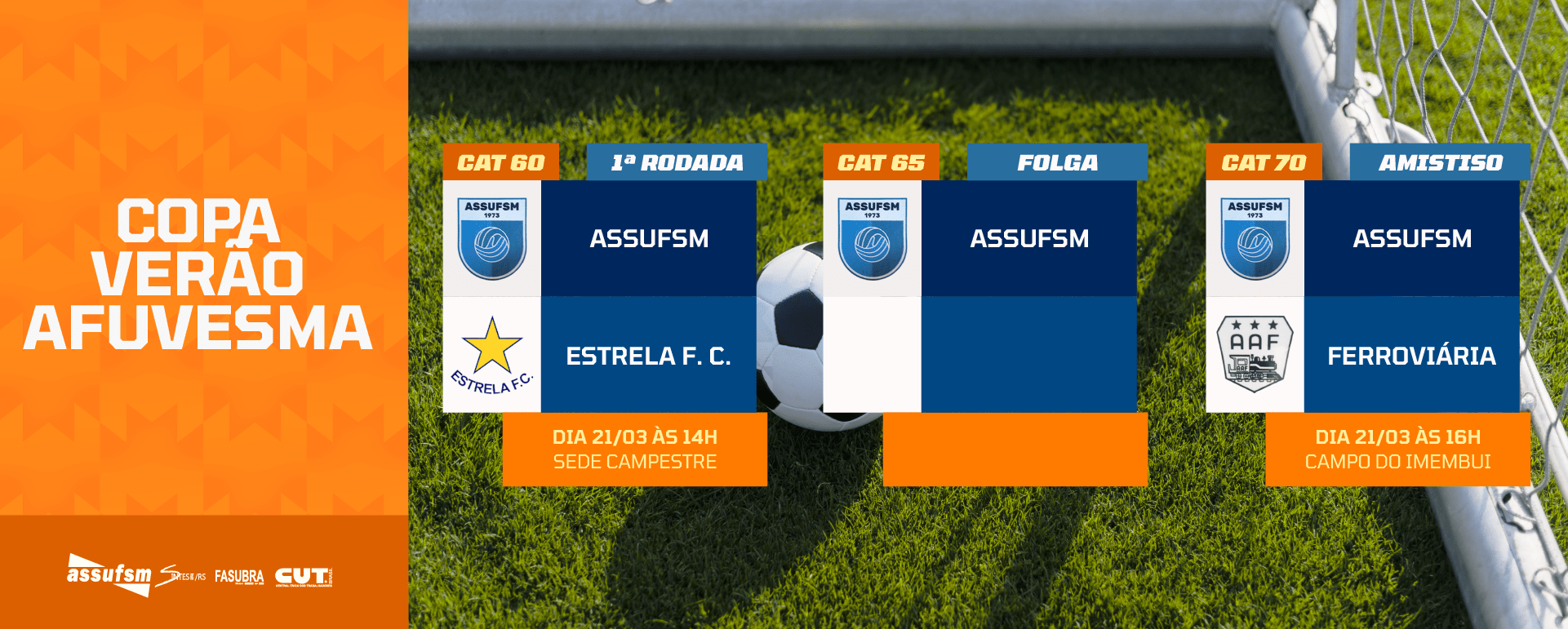 FUTEBOL: Confira os jogos da Assufsm pela Copa Verão da AFUVESMA 2026 neste sábado (21)