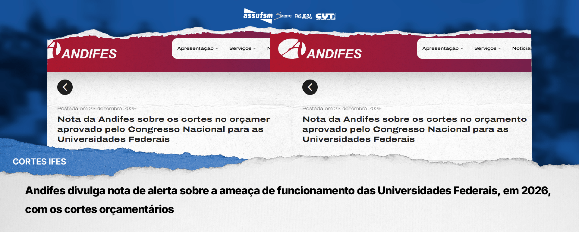 Andifes divulga nota de alerta sobre a ameaça de funcionamento das Universidades Federais, em 2026, com os cortes orçamentários